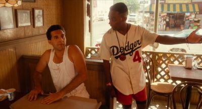 Still from Do the Right Thing (1989) that has been tagged with: pizza & day