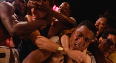 Still from Do the Right Thing (1989) that has been tagged with: fight & choking & night