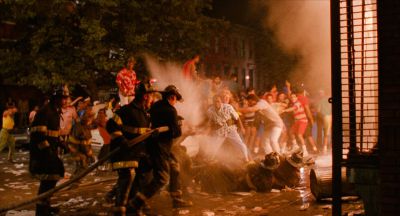 Still from Do the Right Thing (1989) that has been tagged with: fire & fireman