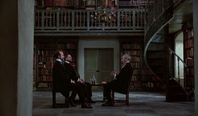 Still from Fanny and Alexander (1982) that has been tagged with: wide shot & interior & library & day