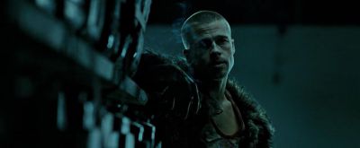 Still from Fight Club (1999) that has been tagged with: 000000 & medium shot & smoke & night