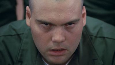 Still from Full Metal Jacket (1987) that has been tagged with: exterior & soldier & close-up
