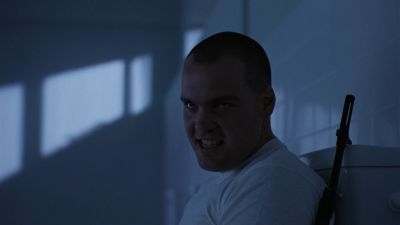 Still from Full Metal Jacket (1987) that has been tagged with: medium close-up & bathroom