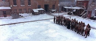 Still from Gangs of New York (2002) that has been tagged with: bcd4e6 & group-shot & high-angle & gang