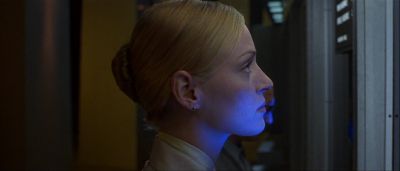 Still from Gattaca (1997) that has been tagged with: profile shot & close-up & night