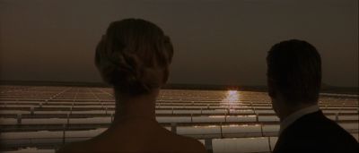 Still from Gattaca (1997) that has been tagged with: sunrise & dystopian