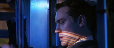 Still from Gattaca (1997) that has been tagged with: profile shot & night & close-up & interior