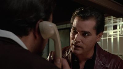 Still from GoodFellas (1990) that has been tagged with: phone & night & over-the-shoulder