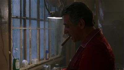 Still from GoodFellas (1990) that has been tagged with: clean single & day & prison & practical lamp & interior & smoking