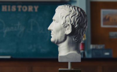 Still from Commercial: Nike — "Greatest Dynasty Ever" that has been tagged with: classroom & profile shot
