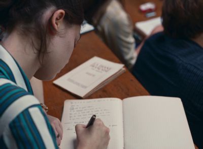 Still from Happening (2021) that has been tagged with: handwriting & day