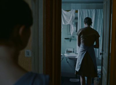 Still from Happening (2021) that has been tagged with: bathroom & laundry