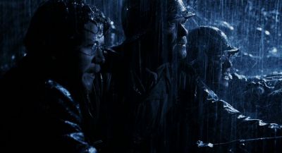 Still from Hellboy (2004) that has been tagged with: 24297b & rain & medium shot & night & exterior