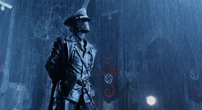 Still from Hellboy (2004) that has been tagged with: 0f0f0f & swastika