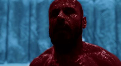 Still from Hellboy (2004) that has been tagged with: 4682b4 & medium close-up