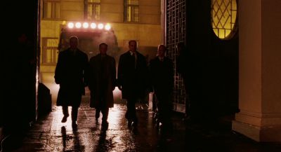 Still from Hellboy (2004) that has been tagged with: exterior & wide shot & group-shot