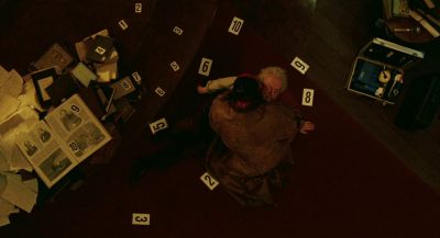 Still from Hellboy (2004) that has been tagged with: 000000 & night & high-angle & wide shot & top-down