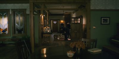 Still from Hereditary (2018) that has been tagged with: day & wide shot & dog & interior