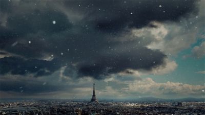 Still from Hugo (2011) that has been tagged with: exterior & eiffel tower