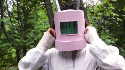 Still from I'm A Cyborg, But That's Okay (2006) that has been tagged with: day & medium shot & mask & woods