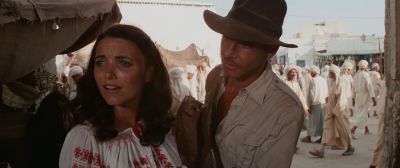 Still from Indiana Jones and the Raiders of the Lost Ark (1981) that has been tagged with: medium shot & two-shot & exterior