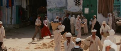 Still from Indiana Jones and the Raiders of the Lost Ark (1981) that has been tagged with: extreme wide & group-shot & day & exterior & high-angle