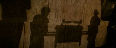 Still from Indiana Jones and the Raiders of the Lost Ark (1981) that has been tagged with: silhouette & shadow