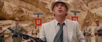 Still from Indiana Jones and the Raiders of the Lost Ark (1981) that has been tagged with: looking up & nazis & gun