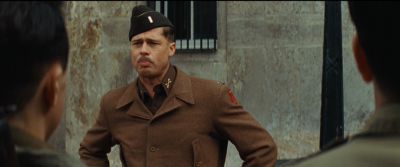 Still from Inglourious Basterds (2009) that has been tagged with: historical & day & over-the-shoulder & medium shot