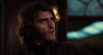Still from Inherent Vice (2014) that has been tagged with: c19b6c & clean single & night & medium close-up