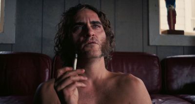 Still from Inherent Vice (2014) that has been tagged with: day & living room & interior & clean single & medium close-up