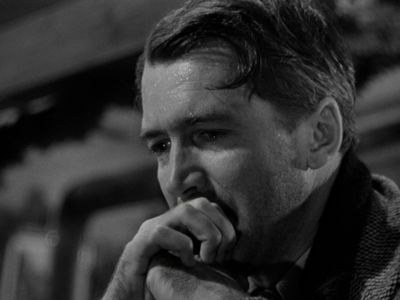 Still from It's A Wonderful Life (1946) that has been tagged with: clean single & black and white & close-up
