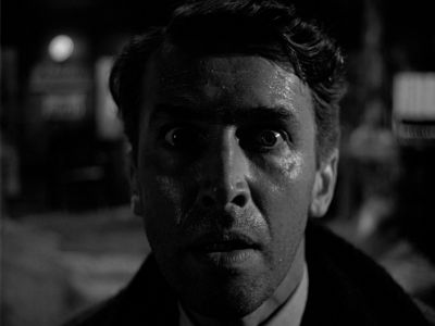 Still from It's A Wonderful Life (1946) that has been tagged with: 000000 & black and white & close-up & night