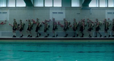 Still from JoJo Rabbit (2019) that has been tagged with: 006b59 & swimming pool