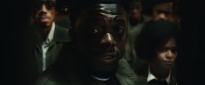 Still from Judas and the Black Messiah (2021) that has been tagged with: interior & night & close-up & doorway & high-angle