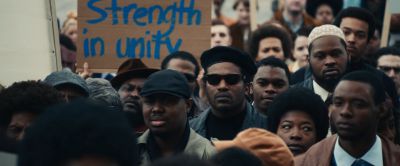 Still from Judas and the Black Messiah (2021) that has been tagged with: group-shot & protest