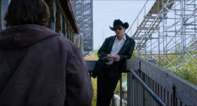 Still from Killer Joe (2011) that has been tagged with: 6b8f24 & over-the-shoulder & day & exterior