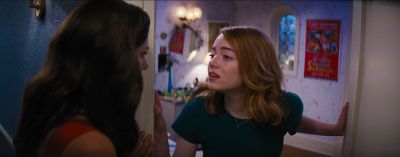 Still from La La Land (2016) that has been tagged with: day & apartment & interior & two-shot & doorway