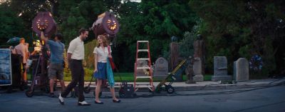 Still from La La Land (2016) that has been tagged with: 4682b4 & exterior & practical lamp & day