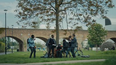 Still from Commercial: McDonald's — "Laughter" that has been tagged with: bicycle