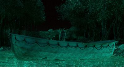 Still from Life of Pi (2012) that has been tagged with: boat & exterior & night