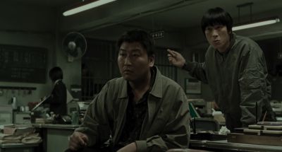 Still from Memories of Murder (2003) that has been tagged with: interior & police station