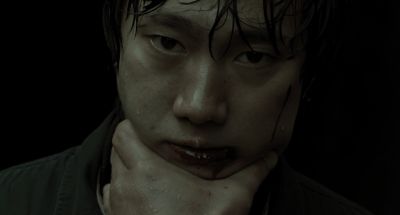 Still from Memories of Murder (2003) that has been tagged with: 3d2b1f & blood & rain & day