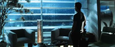 Still from Minority Report (2007) that has been tagged with: over-the-shoulder & apartment & medium wide