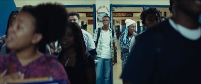 Still from Moonlight (2016) that has been tagged with: day & interior & high school & group-shot