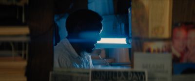 Still from Moonlight (2016) that has been tagged with: 008080 & night & clean single & interior