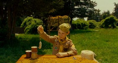 Still from Moonrise Kingdom (2012) that has been tagged with: table & clean single & camp