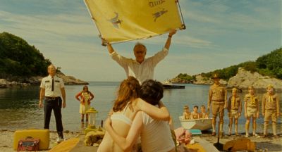 Still from Moonrise Kingdom (2012) that has been tagged with: wide shot & beach & day