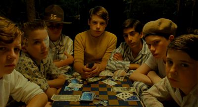 Still from Moonrise Kingdom (2012) that has been tagged with: 714f38 & board game & card game & wide shot