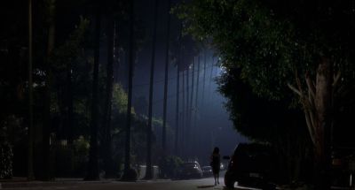 Still from Mulholland Drive (2001) that has been tagged with: establishing shot & clean single & wide shot & night